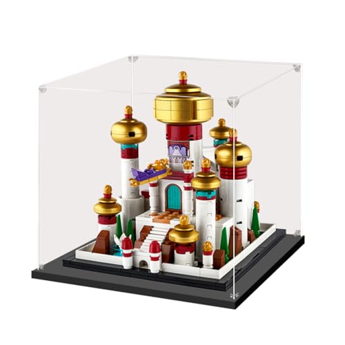 Figuren-Displaybox für LE-GO für 40613 für Palast von Agrrabah, Acryl, staubdicht, transparent, benutzerdefinierte Vitrine (kein Modell) (schwarz + 3 mm) von SUNHON