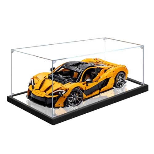 Figuren-Displaybox für LE-GO für 42172 für McLarren P1 Hyperca-r Acryl, staubdicht, transparent, benutzerdefinierte Vitrine (kein Modell) (Spiegel + 2 mm) von SUNHON