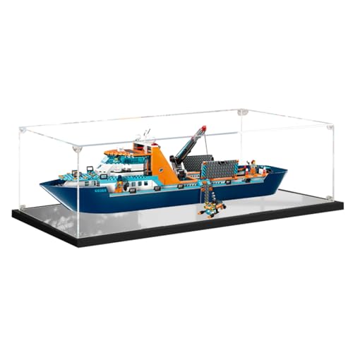 Figuren-Displaybox für LE-GO für 60368 Polar Giiant Ship Expeditiion Ship Acryl staubdicht transparent Custom Display Case (kein Modell) (Spiegel + 3 mm) von SUNHON