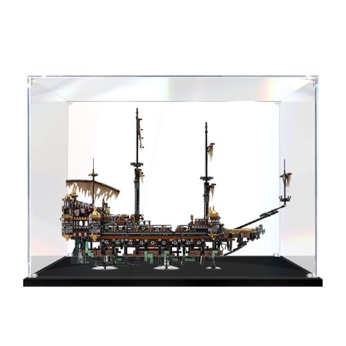 Figuren-Displaybox für LE-GO für 71042 Sillent Mary Acryl, staubdicht, transparent, benutzerdefinierte Vitrine (kein Modell) (schwarz + 3 mm) von SUNHON