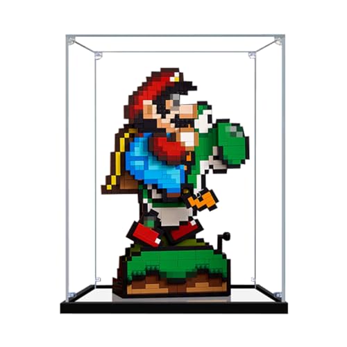 Figuren-Displaybox für LE-GO für 71438 für Super Mariio Worlld Acryl, staubdicht, transparent, benutzerdefinierte Vitrine (kein Modell) (Spiegel + 3 mm) von SUNHON