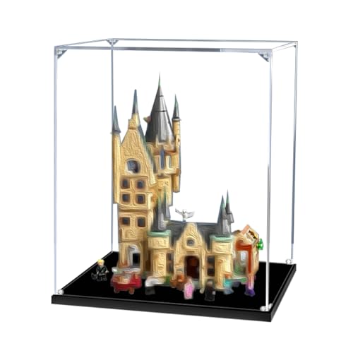 Figuren-Displaybox für LE-GO für 75969 Hogwarrts Astronomieturm, Acryl, staubdicht, transparent, benutzerdefinierte Vitrine (kein Modell) (schwarz + 3 mm) von SUNHON