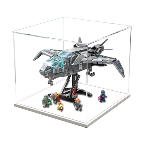 Figuren-Displaybox für LE-GO für 76248 The Avengerrs Quinjjet Acryl, staubdicht, transparent, benutzerdefinierte Vitrine (kein Modell) (weiß + 3 mm) von SUNHON