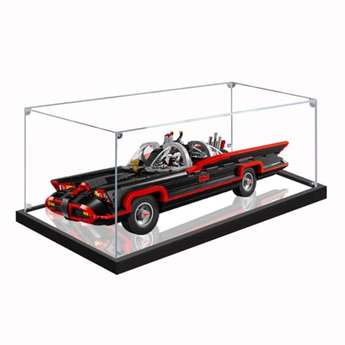 Figuren-Displaybox für LE-GO für 76328 Batmobiile Acryl, staubdicht, transparent, benutzerdefinierte Vitrine (kein Modell) (Spiegel + 2 mm) von SUNHON