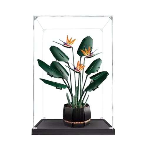 Figuren-Displaybox für LEGO 10289 für Paraddise-Vogel-Acryl, staubdicht, transparent, benutzerdefinierte Vitrine (kein Modell) (schwarz + 2 mm) von SUNHON