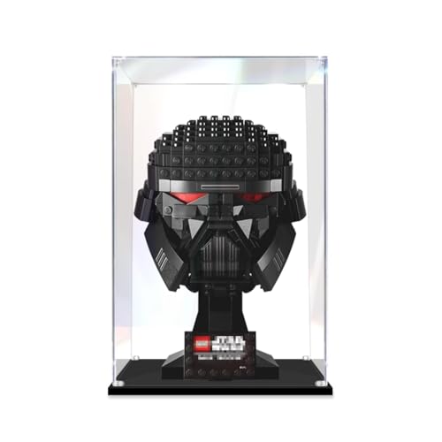 Figuren-Displaybox für LEGO 75343 für Dark Troopper He-l-met Acryl, staubdicht, transparent, benutzerdefinierte Vitrine (kein Modell) (Schnappverschluss + 2 mm) von SUNHON