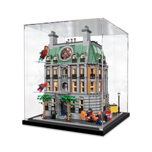 Figuren-Displaybox für LEGO 76218 für San-ctum Sanctorrum Acryl, staubdicht, transparent, benutzerdefinierte Vitrine (kein Modell) (schwarz + 2 mm) von SUNHON