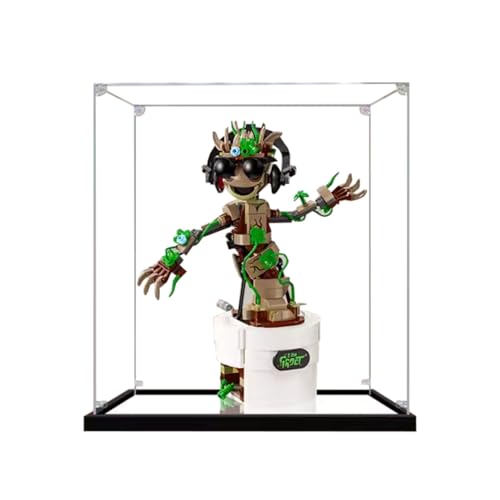 Figuren-Displaybox für LEGO 76297 für tanzendes Grroot-Fahrzeug LR-V Acryl, staubdicht, transparent, benutzerdefinierte Vitrine (kein Modell) (Spiegel + 2 mm) von SUNHON