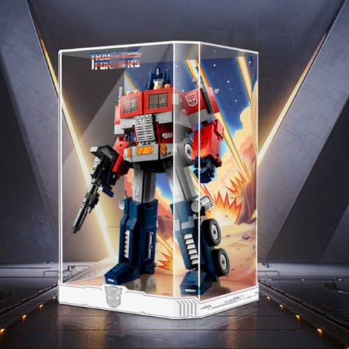 Figures Display Box for LE-GO for 10302 Optimuus Prrime Heroiic Auttobots Acrylic Dustproof Transparent Custom Display Case (No Model) (One-piece (no patchwork)F) von SUNHON