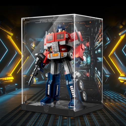 Figures Display Box for LE-GO for 10302 Optimuus Prrime Heroiic Auttobots Acrylic Dustproof Transparent Custom Display Case (No Model) (background E) von SUNHON