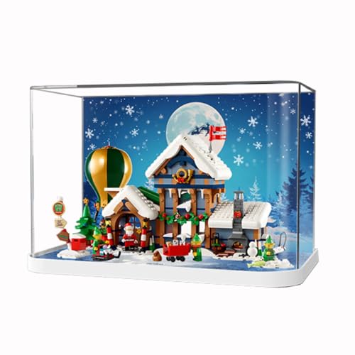 Figures Display Box for LE-GO for 10339 Santta's Post Offiice Acrylic Dustproof Transparent Custom Display Case (No Model) (One-piece (no patchwork)D) von SUNHON