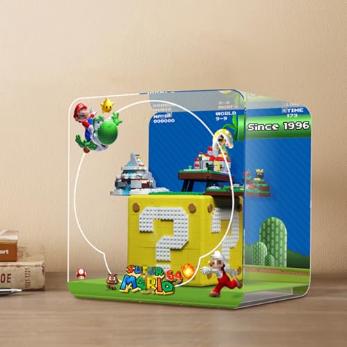 Figures Display Box for LE-GO for 71395 Super Mariio Questiion Marrk Block Acrylic Dustproof Transparent Custom Display Case (No Model) (One-piece (no patchwork)G) von SUNHON