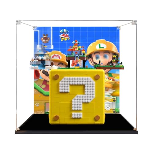 Figures Display Box for LE-GO for 71395 Super Mariio Questiion Marrk Block Acrylic Dustproof Transparent Custom Display Case (No Model) (background B) von SUNHON