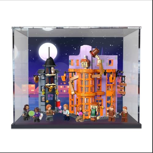 Figures Display Box for LE-GO for 76422 Diiagon All-ey: Weaslley's Wizard Wheezzes Acrylic Dustproof Transparent Custom Display Case (No Model) (background F) von SUNHON