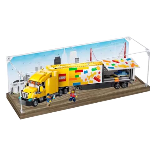 Figures Display Box for LEGO 60440 for City Deliivery Tru-ck Acrylic Dustproof Transparent Custom Display Case (No Model) (wood+A) von SUNHON