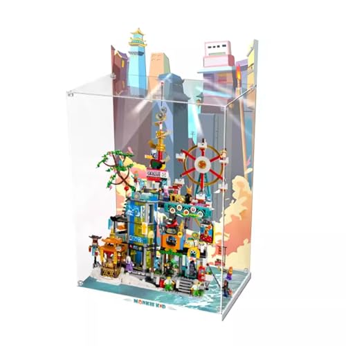 Figures Display Box for LEGO 80054 for Million Citiies Acrylic Dustproof Transparent Custom Display Case (No Model) (background C) von SUNHON