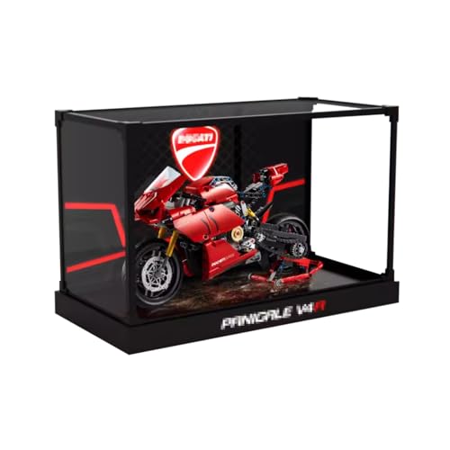 Figures Display Box for LEGO for 42107 for Ducatii Paniigale V-4 -R Acrylic Dustproof Transparent Custom Display Case (No Model) (One-piece (no patchwork)A) von SUNHON