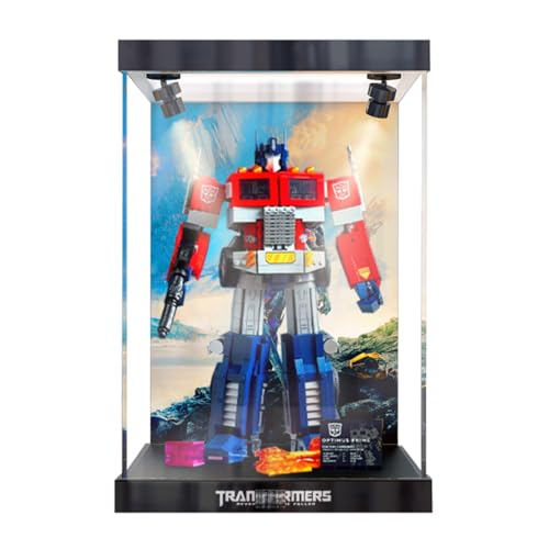 Figures Display Box für LE-GO für 10302 Optimuus Prrime Heroiic Auttobots Acryl staubdicht transparent benutzerdefinierte Vitrine (kein Modell) (Hintergrund C+Spotlights) von SUNHON