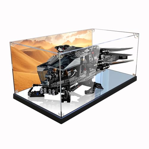 Figures Display Box für LE-GO für 10327 Duned Atreiides Royajl Ornithoptter Acryl staubdicht transparent benutzerdefinierte Vitrine (kein Modell) (Hintergrund E + Spiegel) von SUNHON