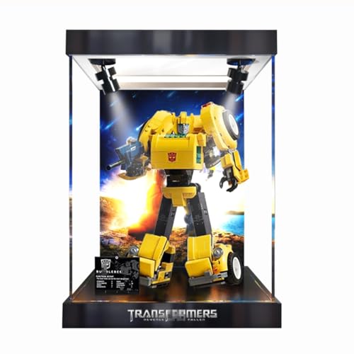 Figures Display Box für LE-GO für 10338 für Robo-tics Acryl staubdicht transparent benutzerdefinierte Vitrine (kein Modell) (Hintergrund B + Spotlights) von SUNHON