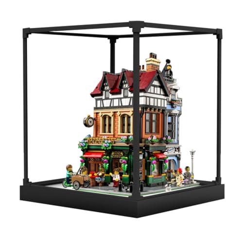 Figures Display Box für LE-GO für 10350 Britiish Street Corrner Acryl staubdicht transparent Custom Vitrine (kein Modell) (Metallrahmen) von SUNHON