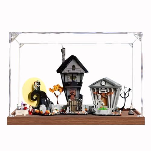 Figures Display Box für LE-GO für 21351 The Niightmare Before Chriistmas Acryl staubdicht transparent benutzerdefinierte Vitrine (kein Modell) (Holz + 2 mm) von SUNHON