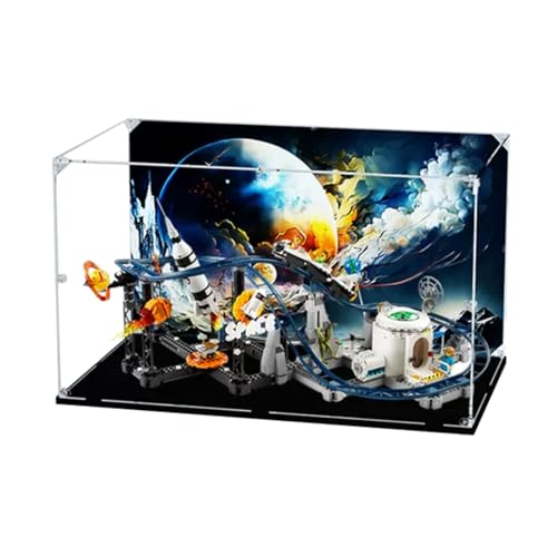 Figures Display Box für LE-GO für 31142 für Spa-ce Rolller Coasster Acryl staubdicht transparent benutzerdefinierte Vitrine (kein Modell) (Hintergrund A) von SUNHON