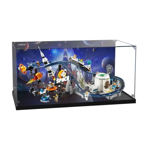 Figures Display Box für LE-GO für 31142 für Spa-ce Rolller Coasster Acryl staubdicht transparent benutzerdefinierte Vitrine (kein Modell) (Hintergrund C) von SUNHON