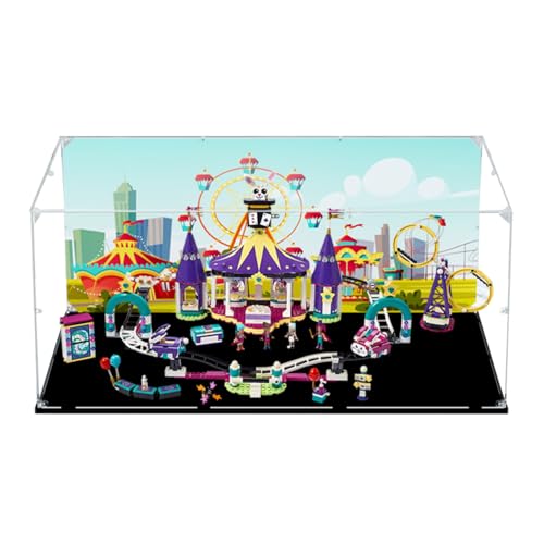 Figures Display Box für LE-GO für 41685 Funfaiir Rolleer Coasster Acryl staubdicht transparent benutzerdefinierte Vitrine (kein Modell) (Hintergrund A) von SUNHON