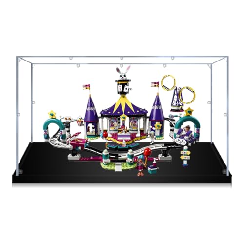 Figures Display Box für LE-GO für 41685 Funfaiir Rolleer Coasster Acryl staubdicht transparent benutzerdefinierte Vitrine (kein Modell) (schwarz + 3 mm) von SUNHON