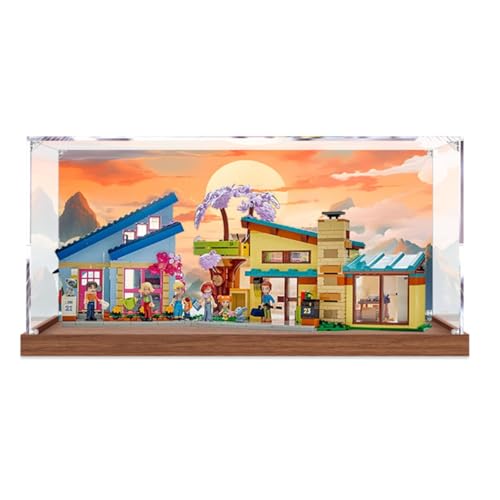 Figures Display Box für LE-GO für 42620 Familienhäuser Acryl staubdicht transparent benutzerdefinierte Vitrine (kein Modell) (Hintergrund B) von SUNHON