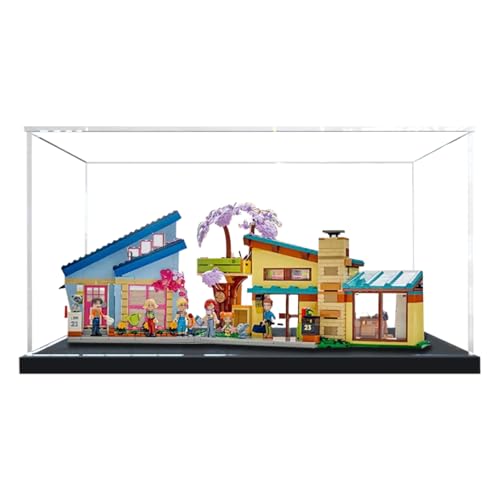 Figures Display Box für LE-GO für 42620 Familienhäuser Acryl staubdicht transparent benutzerdefinierte Vitrine (kein Modell) (schwarz + 3 mm) von SUNHON