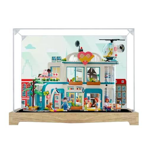 Figures Display Box für LE-GO für 42621 City Hospiital Acryl staubdicht transparent Custom Display Case (kein Modell) (Hintergrund + Protokoll) von SUNHON