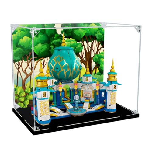 Figures Display Box für LE-GO für 43181 Ra-ya und The Heart Pal-ace Acryl staubdicht transparent Custom Display Case (kein Modell) (Hintergrund) von SUNHON