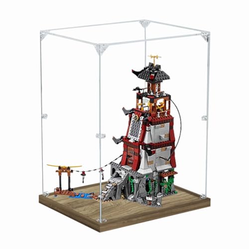 Figures Display Box für LE-GO für 70594 The Lighthousse Siege Acryl staubdicht transparent benutzerdefinierte Vitrine (kein Modell) (Holz + 3 mm) von SUNHON