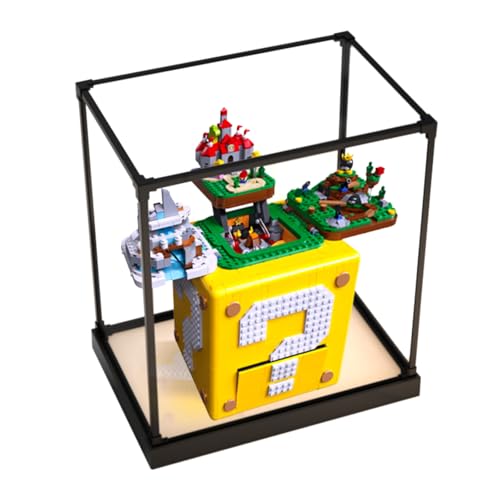 Figures Display Box für LE-GO für 71395 Super Mariio Questiion Marrk Block Acryl staubdicht transparent benutzerdefinierte Vitrine (kein Modell) (Rahmen aus Legierung) von SUNHON