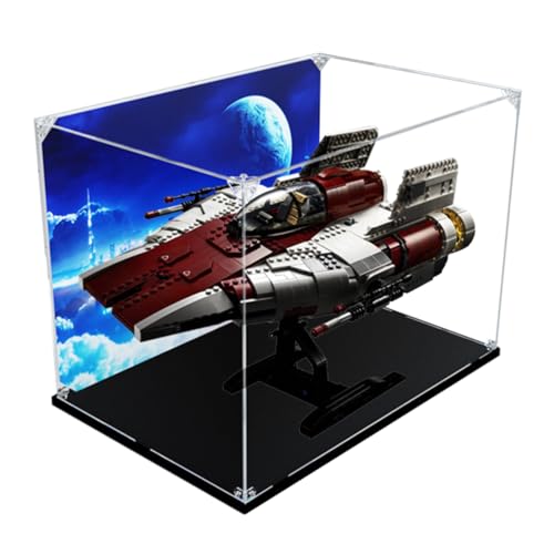 Figures Display Box für LE-GO für 75275 A-Wi-ng Starfiighter Acryl staubdicht transparent benutzerdefinierte Vitrine (kein Modell) (Hintergrund) von SUNHON