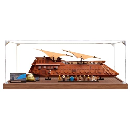 Figures Display Box für LE-GO für 75397 Jabba's Sa-il Yachtt Acryl staubdicht transparent Custom Display Case (kein Modell) (Holz + 2 mm) von SUNHON