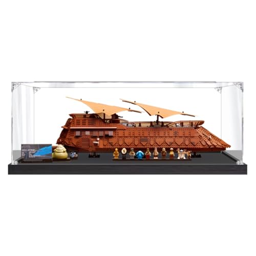 Figures Display Box für LE-GO für 75397 Jabba's Sa-il Yachtt Acryl staubdicht transparent Custom Display Case (kein Modell) (schwarz + 2 mm) von SUNHON