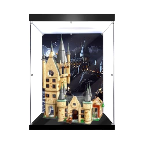 Figures Display Box für LE-GO für 75969 Hogwarrts Astronomy Tower Acryl staubdicht transparent Custom Display Case (kein Modell) (Hintergrund C + Top Lightbox) von SUNHON