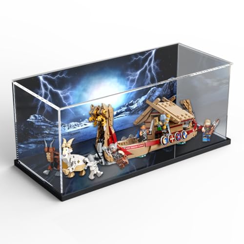 Figures Display Box für LE-GO für 76208 The Go-at Boat Acryl Staubdicht Transparent Custom Display Case (kein Modell) (Hintergrund A) von SUNHON