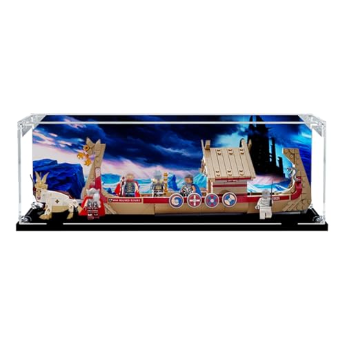 Figures Display Box für LE-GO für 76208 The Go-at Boat Acryl staubdicht transparent Custom Vitrine (kein Modell) (Hintergrund B) von SUNHON