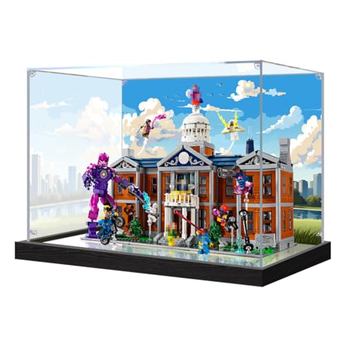 Figures Display Box für LE-GO für 76294 X-Mevn: X-Mansion Acryl staubdichte transparente kundenspezifische Vitrine (kein Modell) (Hintergrund A) von SUNHON