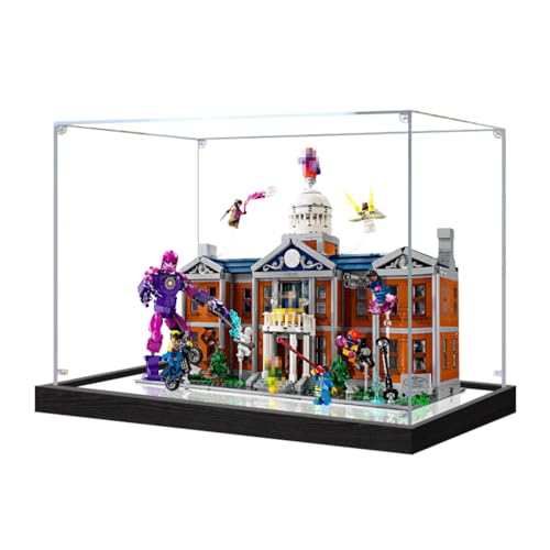 Figures Display Box für LE-GO für 76294 X-Mevn: X-Mansion Acryl staubdichte transparente kundenspezifische Vitrine (kein Modell) (Spiegel + 2 mm) von SUNHON