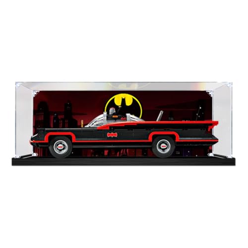 Figures Display Box für LE-GO für 76328 Batmobiile Acryl staubdicht transparent benutzerdefinierte Vitrine (kein Modell) (Hintergrund B) von SUNHON