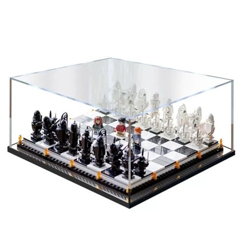 Figures Display Box für LE-GO für 76392 Hogwarrts Zauberschach Acryl staubdicht transparent Custom Display Case (kein Modell) (Spiegel + 2 mm) von SUNHON