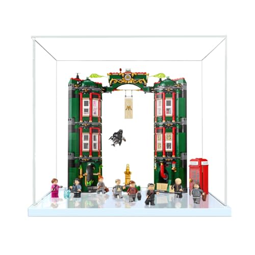 Figures Display Box für LE-GO für 76403 The Ministrry Of Magic Acryl staubdicht Transparent Custom Display Case (kein Modell) (Weiß + 3 mm) von SUNHON