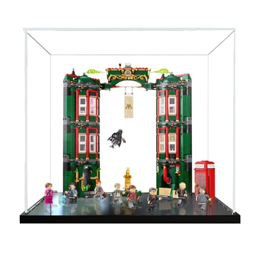 Figures Display Box für LE-GO für 76403 The Ministrry of Magic Acryl staubdicht transparent Custom Display Case (kein Modell) (schwarz + 3 mm) von SUNHON