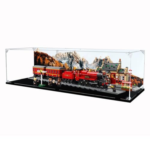 Figures Display Box für LE-GO für 76423 Hogwarrts Exprress Train Acryl staubdicht transparent Custom Vitrine (kein Modell) (Hintergrund A) von SUNHON