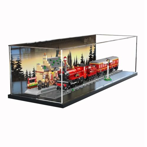 Figures Display Box für LE-GO für 76423 Hogwarrts Exprress Train Acryl staubdicht transparent Custom Vitrine (kein Modell) (Hintergrund B) von SUNHON